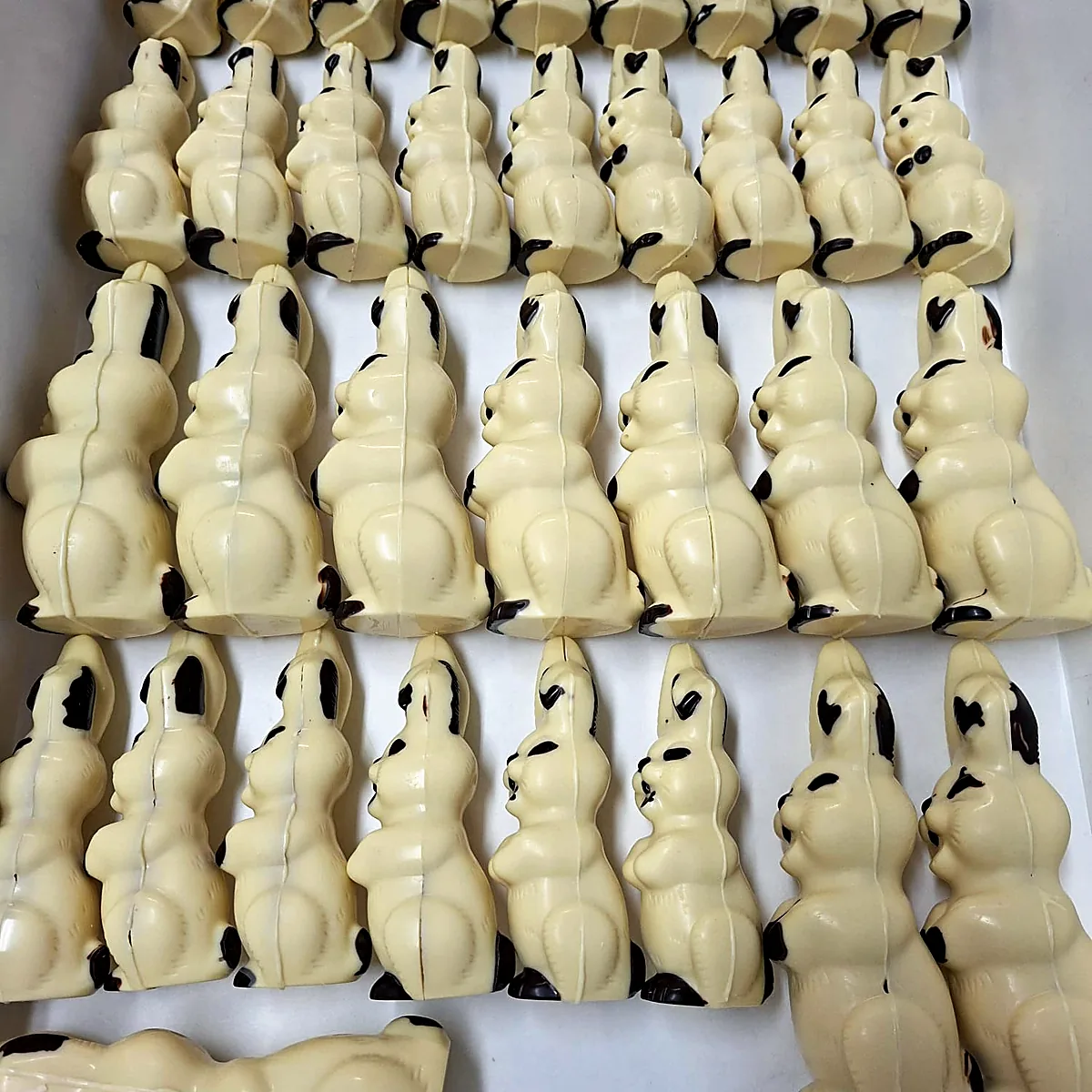 Osterhasen aus weißer Schokolade